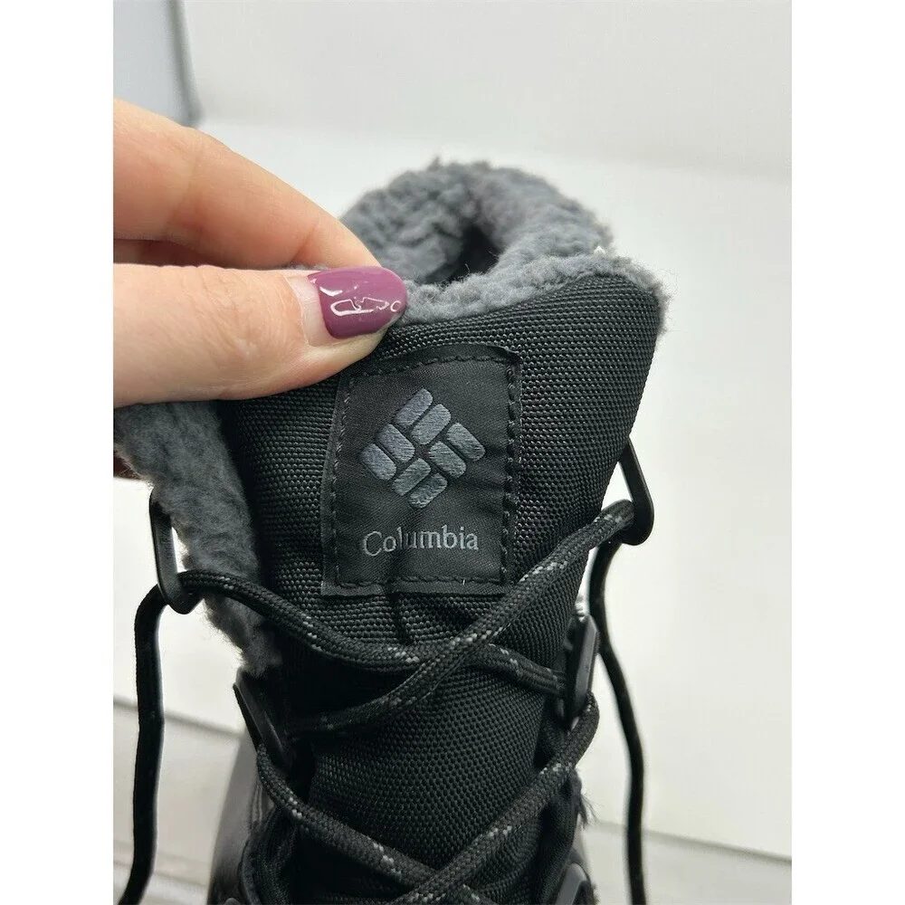 Columbia Moritza Snow Boots Black Gray Waterproof Insulated Lace Up Size 8